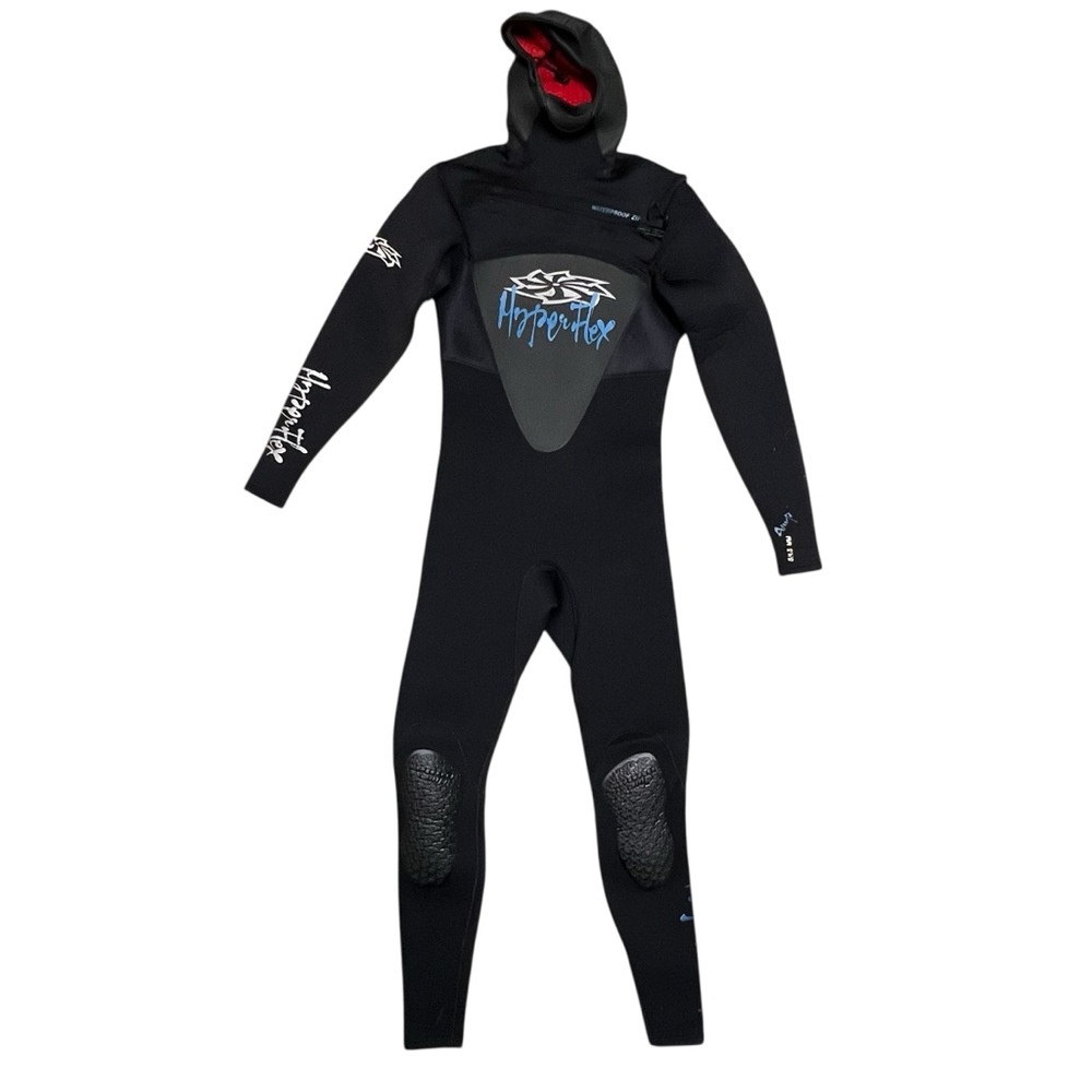 Hyperflex Men's Amp Front Zip Hooded Full Body Wetsuit Black Size Small